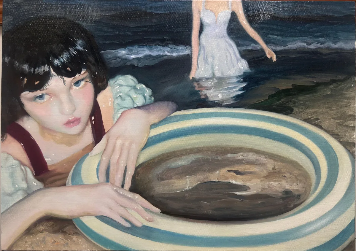 在海边，刘想作品